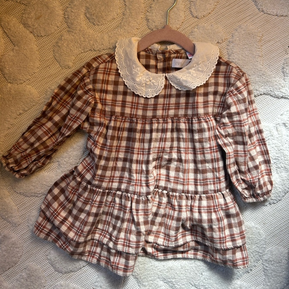 Zara Plaid Dress with Peter Pan Collar